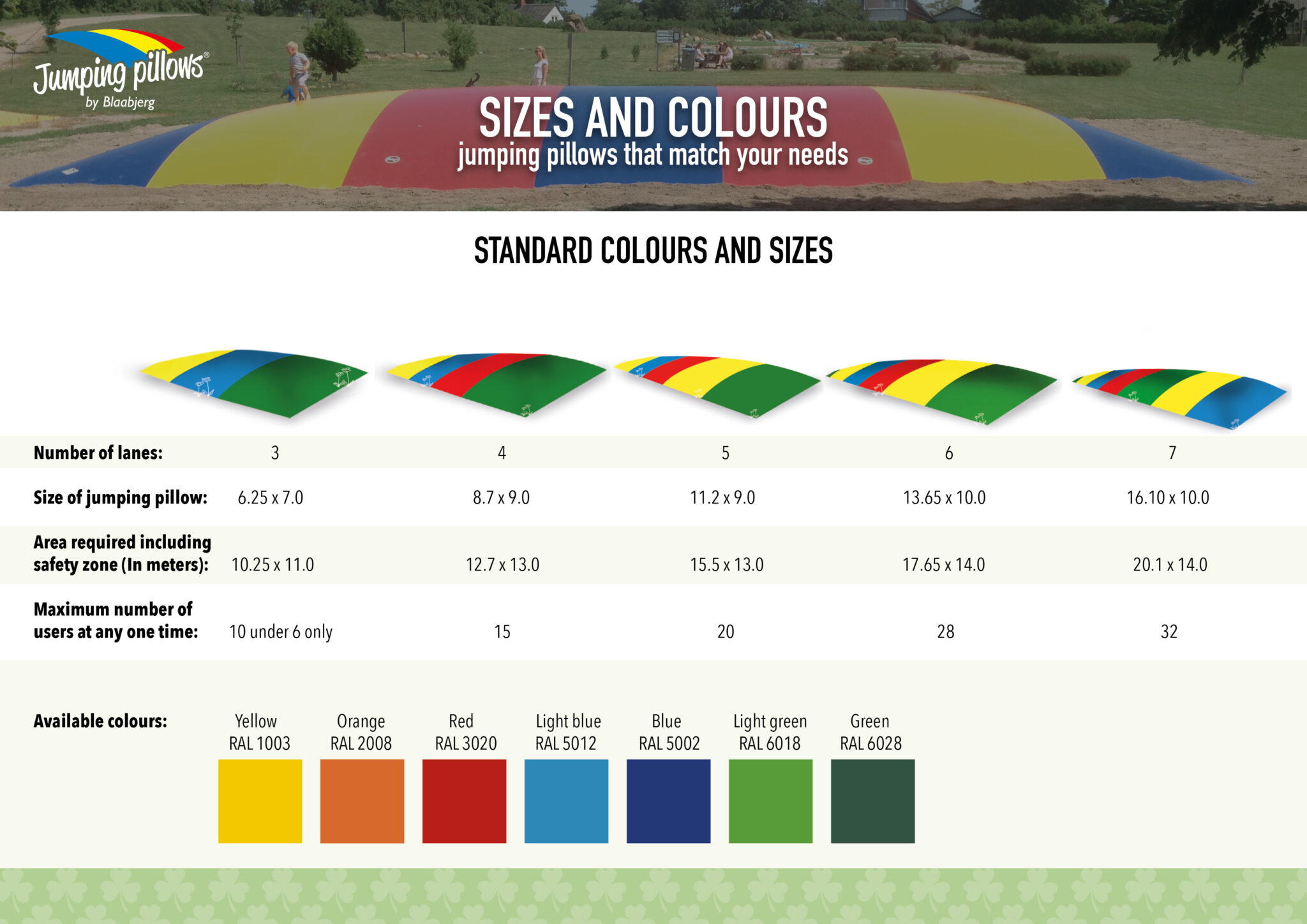 Standard jumping pillows Hoppepuder